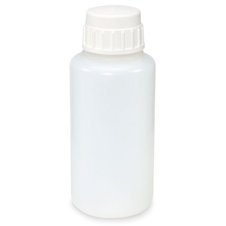 GLOBE SCIENTIFIC Vacuum Bottle, Heavy Duty, PP, 1 Liter, White PP 53mm Screw Cap, 2PK 7081000